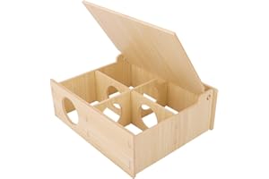 KCRYGOGO Hamster and Mouse Wooden Tunnel Cage Secret Peep Shed and Explore Hideout Flip Cover Design Hamster Play Tunnel
