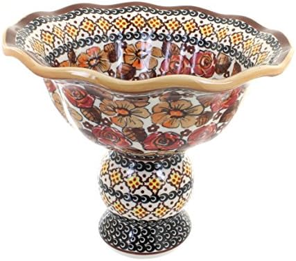 激安格安割引情報満載 ポーランド食器秋ローズペデスタルフルーツボウル