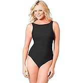 Miraclesuit Women's Swimwear Solid DDD-Cup Regatta High Neckline Underwire Bra One Piece Swimsuit