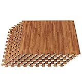 Forest Floor Thick Printed Foam Tiles, Premium Wood