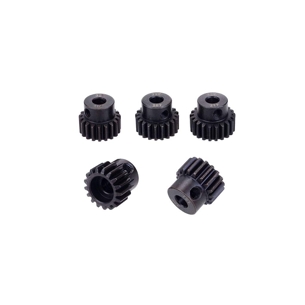 DollaTek 5PCS 32DP 5mm 17T 18T 19T 20T 21T Motor Gear Combo Set for 1/8 RC Car Brushed Brushless Motor