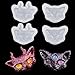 4Pcs/Set Small Cat Silicone Resin Epoxy Molds Crystal Beading Jewelry DIY Devil Cat Head with Three Eyes and Horns Necklace Pendant Casting Mold Hand Craft Resin Molds Fondant Molds