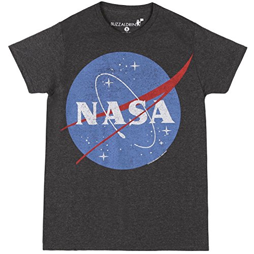 Nasa Logo Heather Charcoal T-Shirt (M, Grey)