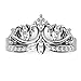 Metal Factory Sz 9 Sterling Silver Cubic Zirconia Princess Crown Tiara CZ Band Ring