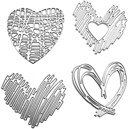 WentingZWT Heart-Shaped 4-Piece Set Metal Cutting die DIY Scrapbook Stamp Embossed Paper Card Making die Craft Decoration