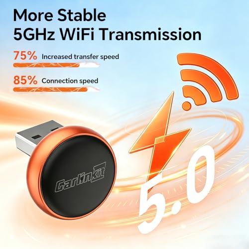 Carlinkit Mini Ultra 3: Upgrade to Wireless CarPlay & Android Auto Instantly, Fast 5GHz WiFi No-Lag Connection, Retains Original Car Knob/Button Controls (New Generation）