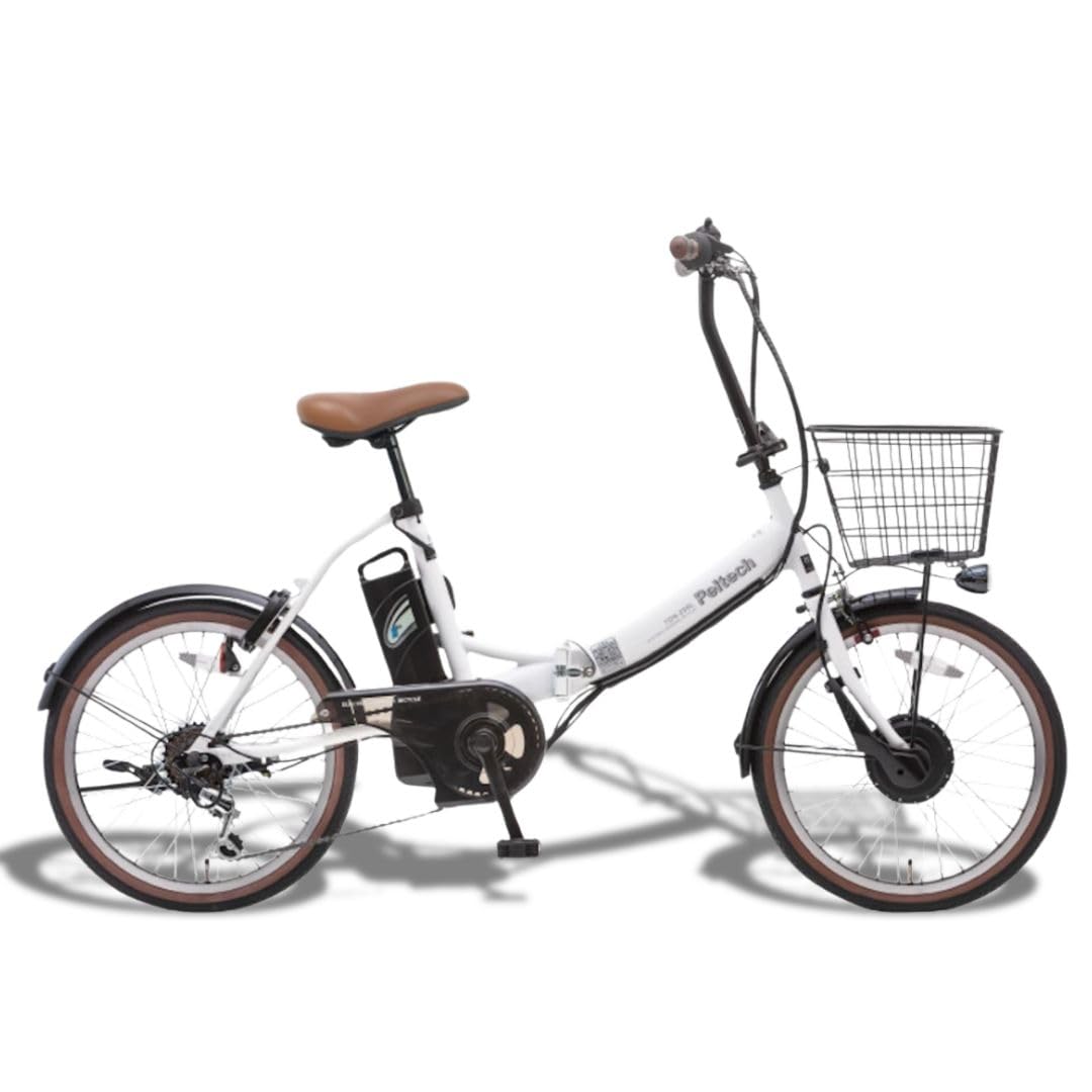 PELTECH(ペルテック) 折りたたみ 電動アシスト自転車 20インチ 日本電産製モーター シマノ外装6段変速 折り畳み 自転車 【簡易組立必要品】TDN-206L (8AHバッテリー, ホワイト)商品画像