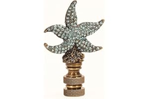 FINIAL SHOWCASE Blue Glass Starfish Lamp Finial 2.5 Inches High