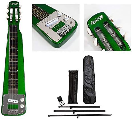 Lap Steel Guitar and 3-leg Stand Metallic Green Gig Bag Nashville by Quincy