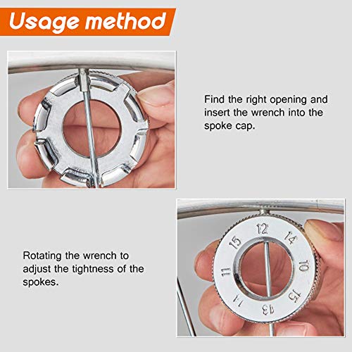 Winzwon Bike Spoke Wrench Tool 4 Pack Spoke Tool for Bicycle Rim Correct Kit Cycling Pocket Tools - Thumbnail 6