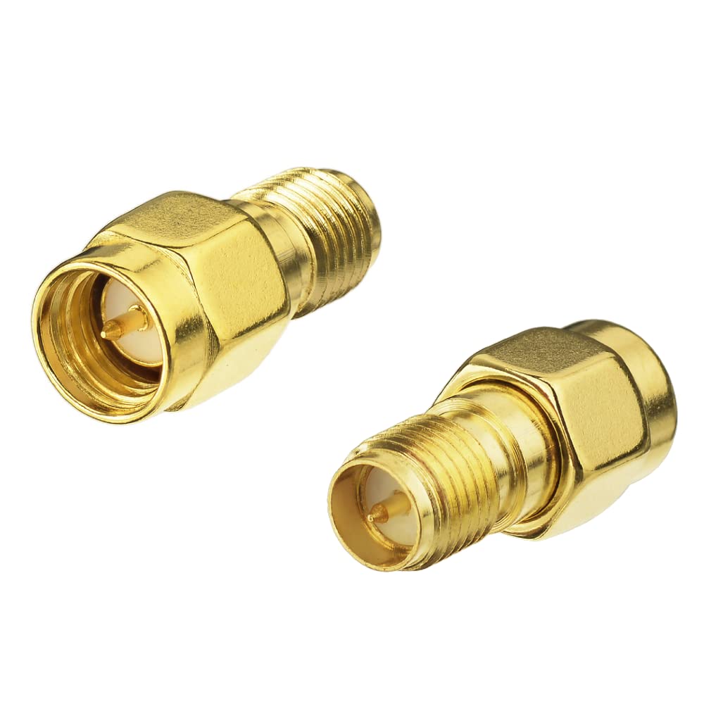 UniteCom 2 x RP-SMA Female to SMA Male Low Loss Adapters Straight Socket RF Coax Antenna Barrel Connector 4G 5G Wi-Fi LoRa Helium RF UHF VHF