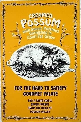 Harvesthouse Creamed Possum Retro Vintage Tin Bar Sign Country Home Decor 12x8 Inches