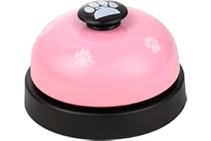 CAIQICOME Call Bell Desk Bell Service Bell Front Desk Bell Hotel Dinner Bell Loud Desk Bell for Service Pet Training Bell 2.8 Inch Metal Anti Rust Ringing Bell for School Restaurants Hotels Offices (Pink)
