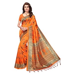 Anni Designer Women’s Art silk with blouse piece Saree(Free Size)