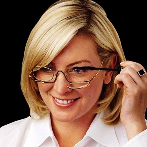 LASIDO Women Make-up Flip Up Clear Vision 2.5x Magnifier Glasses Spectacles Flip Down Lens by LASIDO