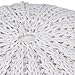 SIMPLIHOME Shelby Round Hand Knit Pouf, Footstool, Upholstered in Cream Cotton, for the Living Room, Bedroom and Kids Room, Transitional, Boho