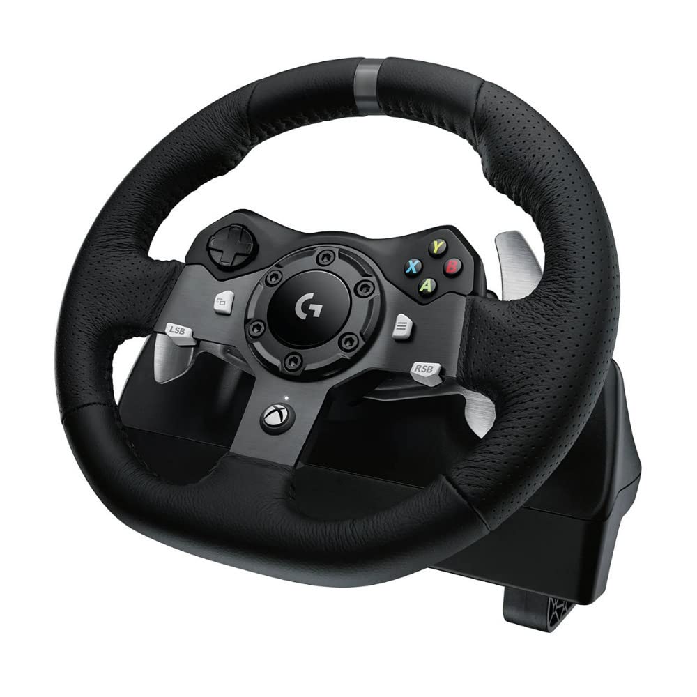 logitech G920 Dual-motor Feedback Driving Force USB Racing Wheel with Responsive Pedals for Xbox One (Renewed)