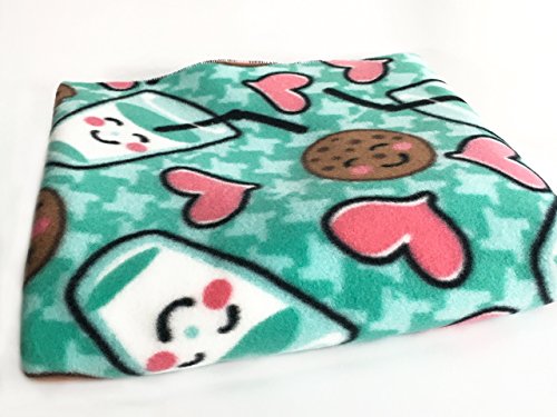 Fleece Cage Liner-Green milk and cookies 2x3 2x4 2x5 midwestern