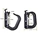 OneTigris 4 Pack Multipurpose D-Ring Grimloc Locking for Molle Webbing (Black)