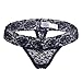 5-Pack Women's Thin Lace Hollowed-Out T-Back Low Waist Ice Silk Sexy Cheeky Thong See-Through Panties