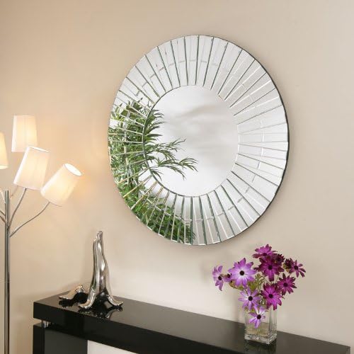 Designer Spiegel Wandspiegel Sun Eclipse Sonnenfinsternis Modern Rund Gross Amazon De Kuche Haushalt