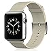 MOOSENG Replacement Band for Apple Watch 42mm Series 1 2 3 with Leather Strap and Metal Clasp (Stone)