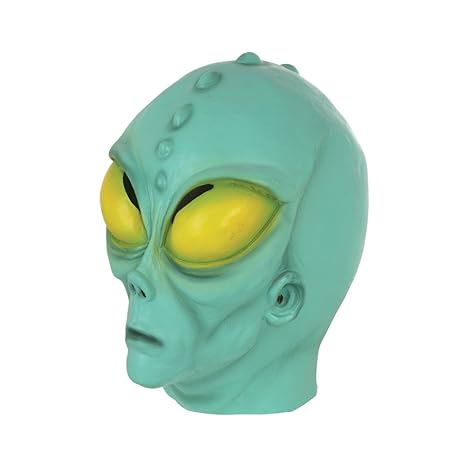 Bristol Novelty BM530 Alien Maske, grün, Einheitsgröße