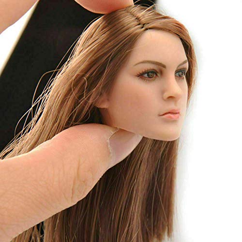Kimi Toys 1:6 Female Head, Long Hair Girl Head Sculpt Body Dedicated Head Parts Head Model for 12" TBLeague Phicen S07C Body Figure (KT005)