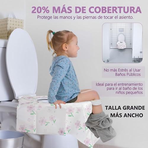 KFBGKKF 50 Piezas Tapas de Inodoro Desechables, Fundas de Toilet Seat Cover Desechables, Más Grande, para Viajes, Más Grueso e Impermeable, Paquete Individual para Viajes, Baños Públicos (50)