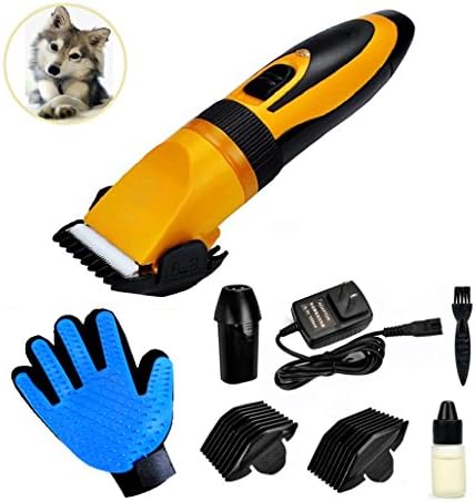 Autien Professional Pet Grooming and Trimming Clippers Kit, Low Noise Level Rechargeable Cordless Electric Clipper Kit Set Haircut Machine for Small, Medium, Large Dogs Cats and Other Pets