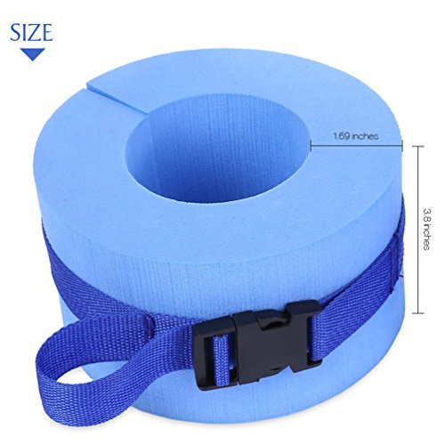 RUNACC Foam Aquatic Cuffs Hydrotherapy Ankle Cuff Swim Weights with Quick Release Buckle, Set of 2, Blue - Thumbnail 4