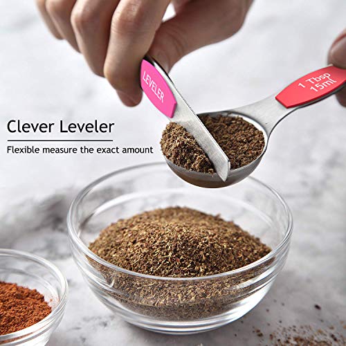 image for Magnetic Measuring Spoons Set - Wildone Stainless Steel Double Sided M