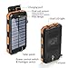 BESWILL Solar Charger, 10000MAH Solar Phone Charger Waterproof Portable External Battery Pack Dual USB Solar Power Bank with 2 Flashlights Carabiner and Compass for iPhone and other smart devices
