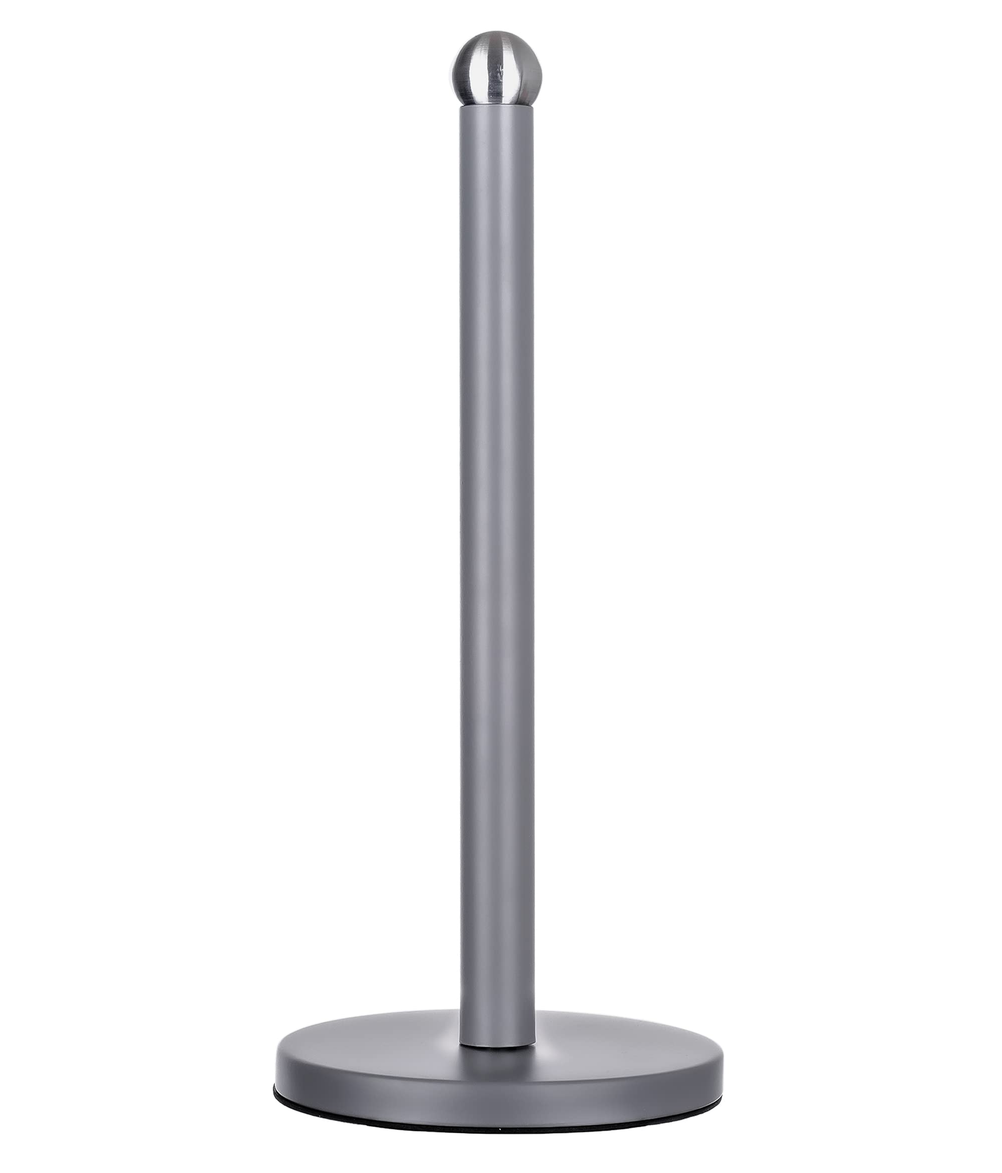 Novel Solutions Stainless Steel Matt Grey Coated Kitchen Towel Roll Pole Holder Kitchen Paper Stand