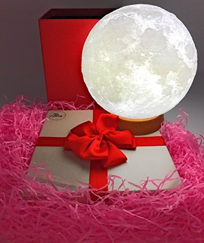 [HOT NEW] Moon Lamp with Stand 3D Large Night Light 5.9 Inches, USB Rechargeable, LED moon shaped space lamp, ECO-Friendly, Cool gifts dimmable decorative Night Light, Touch Control– By Top Honesty