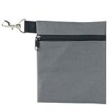 BuyAgain Golf Tee Pouch, 5.62 X 6.87 Inch Professional Zipper Golf Tee/Ball Pouch Bag with Metal Lobster Claw Clip.