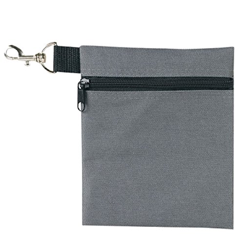 BuyAgain Golf Tee Pouch, 5.62 X 6.87 Inch Professional Zipper Golf Tee/Ball Pouch Bag with Metal Lobster Claw Clip.