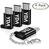 USB C Adapter,4-Pack USB Type-C to Micro USB Converter Adapter with Keychain,Charging &amp; Data Sync for MacBook Pro,Samsung Galaxy S9 S8+ Note 8,Google Pixel,LG G5,G6 V20,Nexus 6P 5X and More