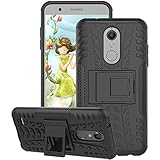 LG K30 Case, LG Premier Pro LTE Case, LG K10 2018 Case, GSDCB Air Cushion Shockproof Phone Protective Case with Kickstand Hard PC Back Cover and Soft TPU Dual Layer for Women Men Girl Kid Boy (Black)