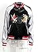 Simplee Apparel Women's Tiger Embroidery Reversible Bomber Flight Jacket Black