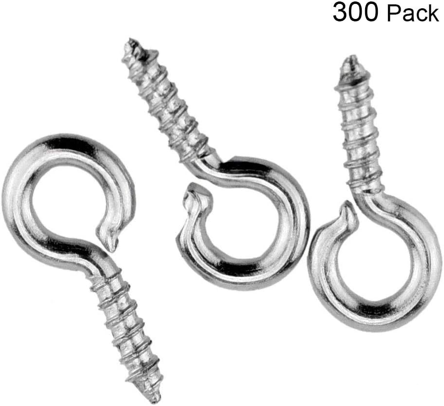 MZMing 300 Pack Mini Screw Eye Pin 15mm x 7mm Chrome Plated Eye Bolts Bail Peg Handmade Accessories for DIY Jewellery Making Bead Curtains Wood Resin Small Adorn Articles Clay Charm Craft Projects - Image 3