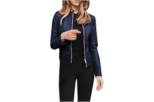 XiongqiiA Faux Leather Jacket Women Cropped Motocycle Coat Long Sleeve Zip Up Y2K Fall Fashion Outerwear Trendy Light Jackets