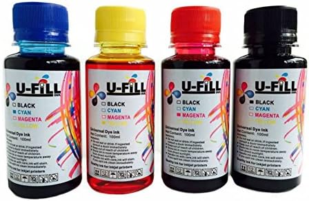 Canon 240 XL 241 XL Ink Cartridge Refill Kit for Pixma MG3520 MG3620 MG2220 MX532 MX522 MX512 MX479 MX472 MX459 MX452 MX432 MG3522 MG3222 MG3220 MG3122 MG3120 MG2120 MX372 MX392 100ml Bottles (4 Pack)