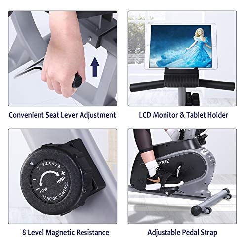 MaxKare Recumbent Exercise Bike Indoor Cycling Stationary Bike with