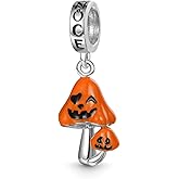 GNOCE Halloween Toadstool Pendant Charms for Bracelet 925 Sterling Silver Dangle Charms for Bracelet/Necklace Jewelry Gift For Women Mother's Day