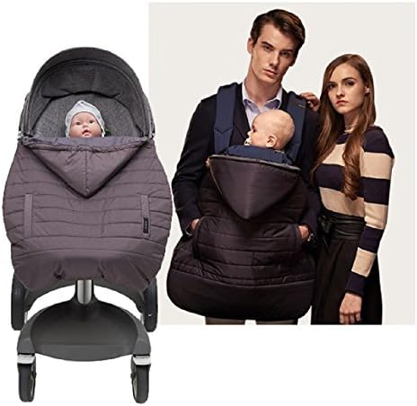 All-In-One Baby Hoodie Warmer Cover for Hip Seat and Carrier Chacoal Brown