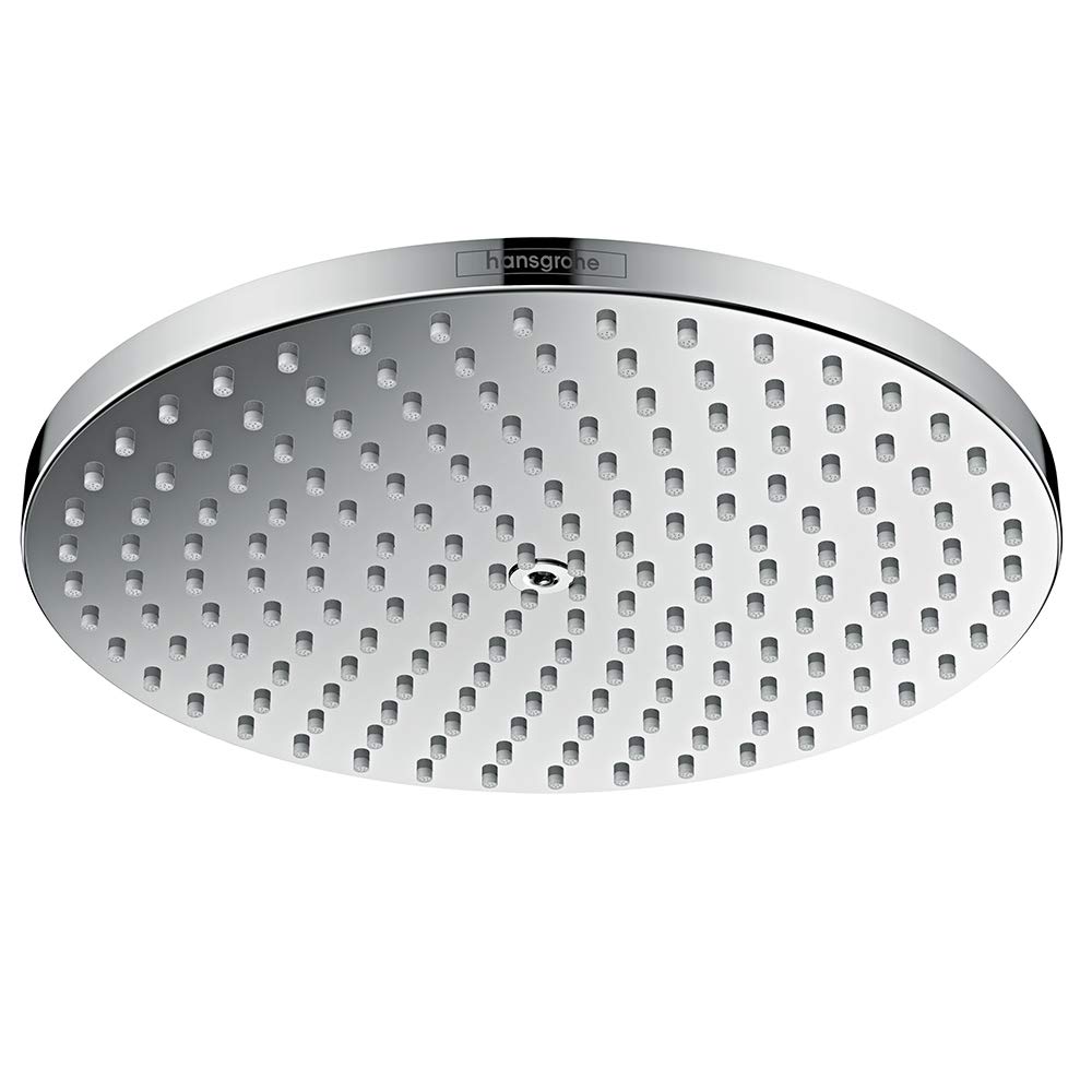 hansgrohe Raindance S - head shower, shower head (240 mm), rainfall shower head 1 spray (PowderRain) for wall or ceiling mounting, anti-limescale, chrome, 27623000