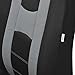 PolyCloth Sport Seat Covers Rubber Floor Mats & Steering Wheel Cover for Auto Car SUV Truck - Two Tone Black & Gray
