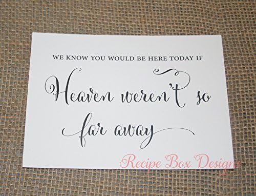 We know you would be here today if Heaven WEREN'T so far away 5x7 Sign only