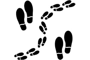 Heclia Crime Scene Stickers 30 PCS Black PVC Footprint Floor Decals Stickers, 7 X 2.76 Inch Agent Foot Prints for Classroom Floor Line Up Guide Direction Sticker for Home Office Party Decor